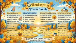 40 Thanksgiving Prayer Points